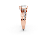 Rose gold Asscher Solitaire Channel-Set Split Shank Ring with Tension Prong Setting_14