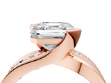 Rose gold Asscher Solitaire Channel-Set Split Shank Ring with Tension Prong Setting_16
