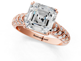 Rose gold Asscher Solitaire Chevron Pave Diamond Engagement Ring with Six-Prong Setting_4