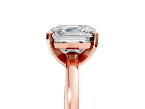 Rose gold Asscher Solitaire Diamond Engagement Ring with Four-Prong Setting on a Classic Band_27