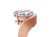 Rose gold Asscher Solitaire Diamond Engagement Ring with Pave Band and Four-Prong Setting 1