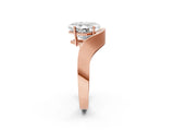 Rose gold Asscher Solitaire Diamond Engagement Ring with Pave Band and Four-Prong Setting 4