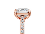 Rose gold Asscher Solitaire Diamond Engagement Ring with Pave Band and Six-Prong Setting_11