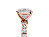 Rose gold Asscher Solitaire Diamond Pavé Band with Four-Prong Setting_12