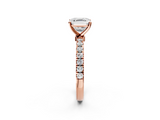 Rose gold Asscher Solitaire Diamond Pavé Band with Four-Prong Setting_9