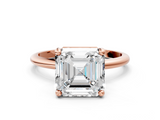 Rose gold Asscher Solitaire Diamond Ring with 4-Prong Setting on a Classic Band_3