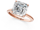 Rose gold Asscher Solitaire Diamond Ring with 4-Prong Setting on a Classic Band_4