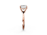 Rose gold Asscher Solitaire Diamond Ring with 4-Prong Setting on a Classic Band_5