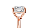 Rose gold Asscher Solitaire Diamond Ring with 4-Prong Setting on a Classic Band_8