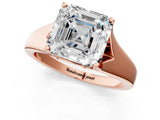 Rose gold Asscher Solitaire Diamond Ring with Cathedral Band and Four-Prong Setting_83