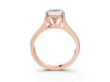 Rose gold Asscher Solitaire Diamond Ring with Cathedral Band and Four-Prong Setting_85