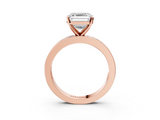 Rose gold Asscher Solitaire Diamond Ring with Channel-Set Baguette Band and Four-Prong Setting_27