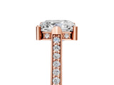 Rose gold Asscher Solitaire Diamond Ring with Channel Set Band and Bezel Prong Setting_61