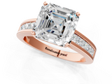 Rose gold Asscher Solitaire Diamond Ring with Channel-Set Band and Four-Prong Setting_22
