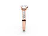 Rose gold Asscher Solitaire Diamond Ring with Channel-Set Band and Four-Prong Setting_23