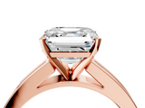 Rose gold Asscher Solitaire Diamond Ring with Channel-Set Band and Four-Prong Setting_25