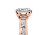 Rose gold Asscher Solitaire Diamond Ring with Channel-Set Band and Four-Prong Setting_26
