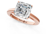 Rose gold Asscher Solitaire Diamond Ring with Four-Prong Setting and Classic Band_23
