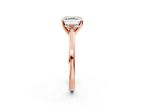 Rose gold Asscher Solitaire Diamond Ring with Four-Prong Setting and Classic Band_24