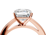 Rose gold Asscher Solitaire Diamond Ring with Four-Prong Setting and Classic Band_26