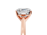 Rose gold Asscher Solitaire Diamond Ring with Four-Prong Setting and Classic Band_27
