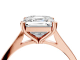 Rose gold Asscher Solitaire Diamond Ring with Four-Prong Setting and Tapered Band 4