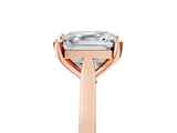 Rose gold Asscher Solitaire Diamond Ring with Four-Prong Setting and Tapered Band 5