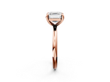 Rose gold Asscher Solitaire Diamond Ring with Four-Prong Setting on a Plain Band_39