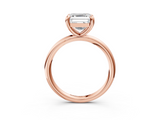 Rose gold Asscher Solitaire Diamond Ring with Four-Prong Setting on a Plain Band_40