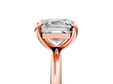 Rose gold Asscher Solitaire Diamond Ring with Four-Prong Setting on a Plain Band_42