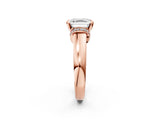 Rose gold Asscher Solitaire Diamond Ring with Pave Band and Six-Prong Setting_37