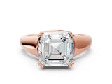 Rose gold Asscher Solitaire Diamond Ring with Six-Prong Cathedral Setting_32