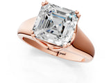 Rose gold Asscher Solitaire Diamond Ring with Six-Prong Cathedral Setting_33