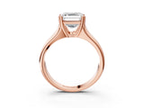 Rose gold Asscher Solitaire Diamond Ring with Six-Prong Cathedral Setting_35