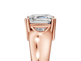 Rose gold Asscher Solitaire Diamond Ring with Six-Prong Cathedral Setting_37