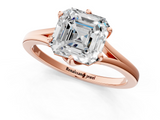 Rose gold Asscher Solitaire Diamond Ring with Six-Prong Setting and Tapered Band_25