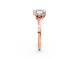 Rose gold Asscher Solitaire Diamond Ring with Six-Prong Setting and Tapered Band_26