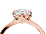 Rose gold Asscher Solitaire Diamond Ring with Six-Prong Setting and Tapered Band_28