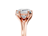 Rose gold Asscher Solitaire Diamond Ring with Six-Prong Setting and Tapered Band_29