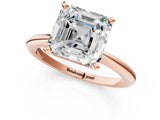 Rose gold Asscher Solitaire Diamond Ring with Six-Prong Setting on a Classic Band 1