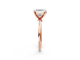 Rose gold Asscher Solitaire Diamond Ring with Six-Prong Setting on a Classic Band 2