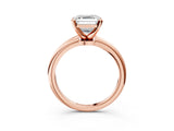 Rose gold Asscher Solitaire Diamond Ring with Six-Prong Setting on a Classic Band 3
