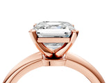 Rose gold Asscher Solitaire Diamond Ring with Six-Prong Setting on a Classic Band 4