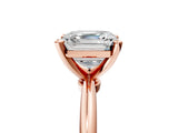 Rose gold Asscher Solitaire Diamond Ring with Six-Prong Setting on a Classic Band 5