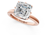 Rose gold Asscher Solitaire Diamond Ring with Six-Prong Setting on a Classic Band_21