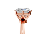 Rose gold Asscher Solitaire Diamond Ring with Six-Prong Setting on a Classic Band_25