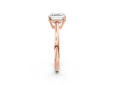Rose gold Asscher Solitaire Diamond Ring with Split Shank and Four-Prong Setting_14