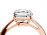 Rose gold Asscher Solitaire Diamond Ring with Split Shank and Four-Prong Setting_16
