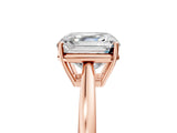 Rose gold Asscher Solitaire Diamond Ring with Split Shank and Four-Prong Setting_17