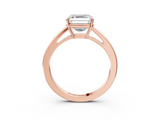 Rose gold Asscher Solitaire Diamond Ring with Split Shank and Four-Prong Setting_40